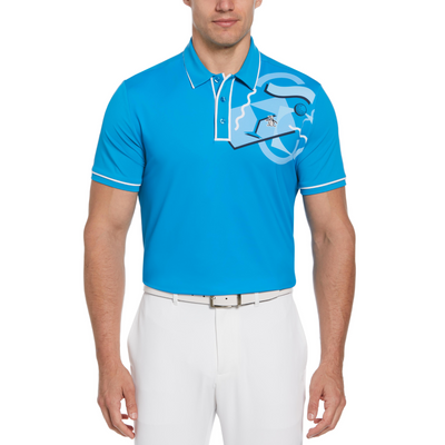 Short Sleeve 80's Engineered Earl Golf Polo Shirt In Blue Jewel