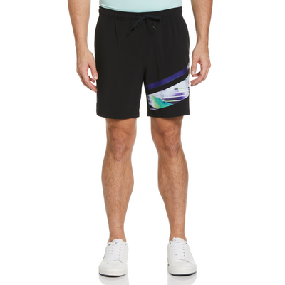 Performance Printed Tennis Shorts In Caviar
