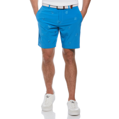 Pete Embroidered Golf Shorts In Mediterranian Blue
