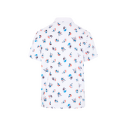 Memphis Pete Print Short Sleeve Golf Polo Shirt In Bright White