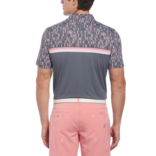 Broken Tees Print Short Sleeve Golf Polo Shirt In Quiet Shade