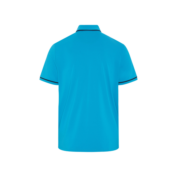 Oversized Pete Tipped Short Sleeve Golf Polo Shirt In Blue Jewel