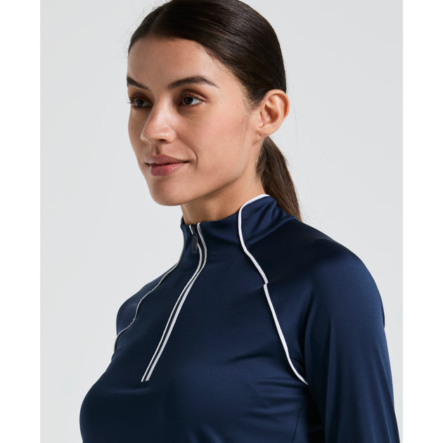 Peony in Blue Quarter Zip Sun Shirt main image 1