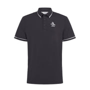Mega Pete Tipped Short Sleeve Golf Polo Shirt In Caviar