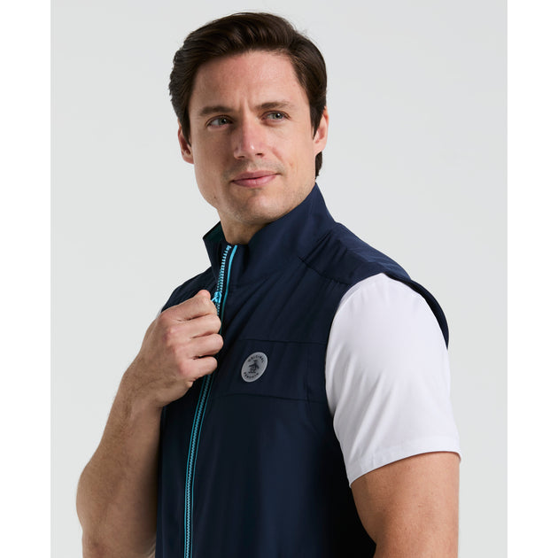 BRIEFING GOLF MS WIND VEST（NAVY／L） PUMA Golf Gilet - Momentum Wind Vest - Navy Blazer SS24