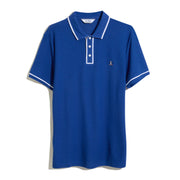 Icons Organic Cotton Bentley Mesh Short Sleeve Polo Shirt In Mazarine Blue