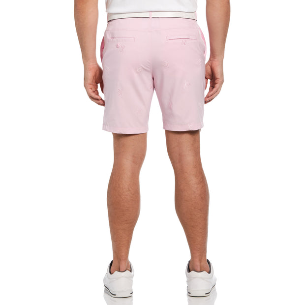 Pete Embroidered Flat Front Golf Shorts In Gelato Pink