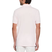 Cotton Birdseye Pique Tipped Polo Shirt In Parfait Pink