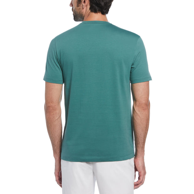 Pin Point Embroidered Pete T-Shirt In Sea Pine