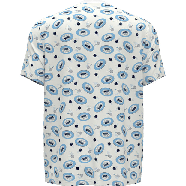 Print Crew Neck Tennis T-Shirt In Bright White