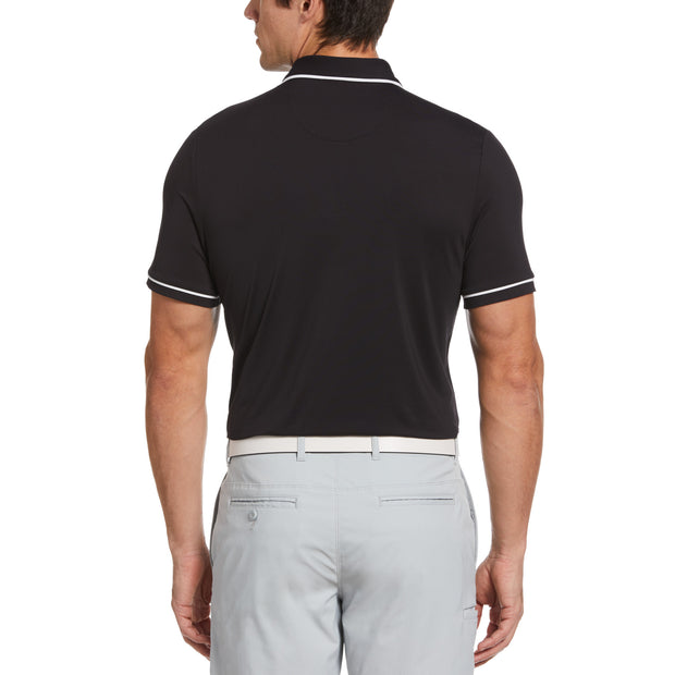 Mega Pete Tipped Short Sleeve Golf Polo Shirt In Caviar