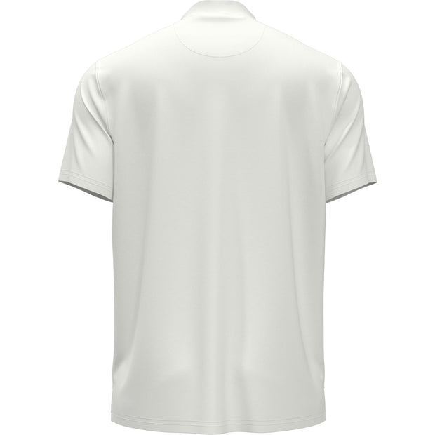 Abstract Printed Henley Tennis Shirt In Bright White