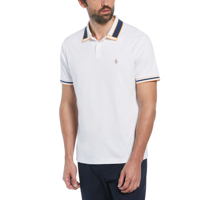 Interlock Novelty Collar Polo Shirt In Bright White