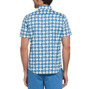 Short Sleeve All Over Tee Time Print Polo Shirt In Vallarta Blue
