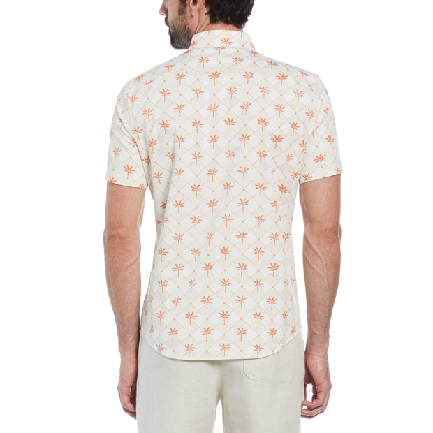 Short Sleeve All Over Tee Time Print Polo Shirt In Birch