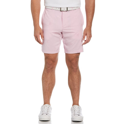 Pete Embroidered Flat Front Golf Shorts In Gelato Pink