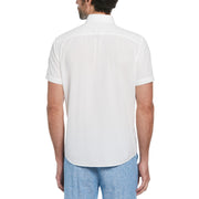 Seersucker Button-Down Short Sleeve Shirt In Bright White