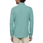Long Sleeve Stretch Oxford Shirt In Oil Blue