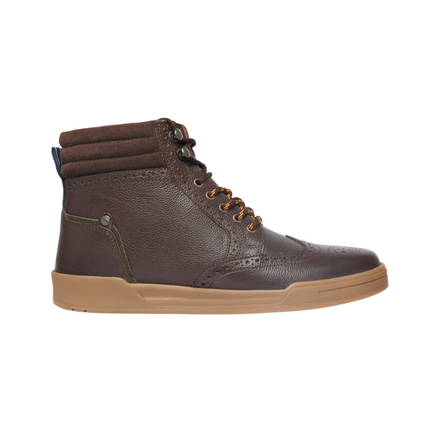 Military Boot In Leather Brown
