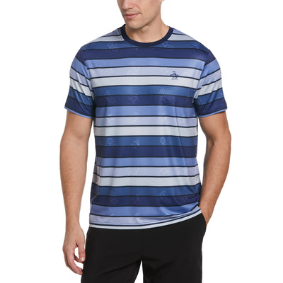 Performance Resort Stripe Tennis T-Shirt In Astral Night