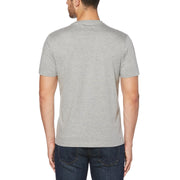 Pin Point Embroidered Logo Organic Cotton T-Shirt In Rain Heather