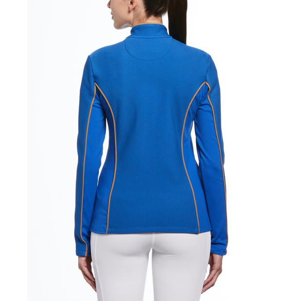 Womens Contrast Piping Quarter Zip Golf Sweatshirt In Nautical Blue