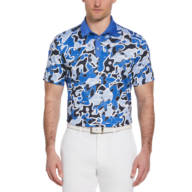 Bunker Print Short Sleeve Golf Polo Shirt In Multicolor | Original Penguin®