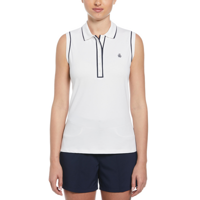 Women's Veronica Sleeveless Golf Polo Shirt In Bright White