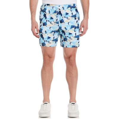 Performance Layered Print Tennis Shorts In Bright White