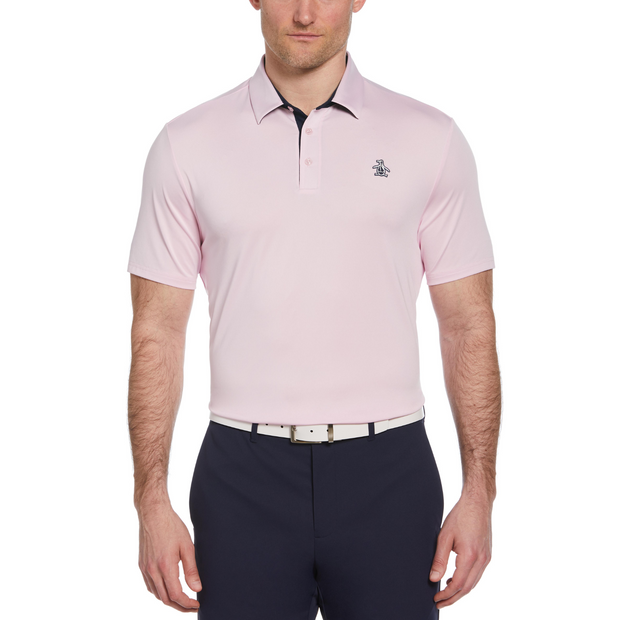 Original Block Design Short Sleeve Golf Polo Shirt In Pink Original Penguin