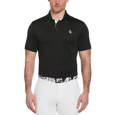Original Block Design Short Sleeve Golf Polo Shirt In Caviar