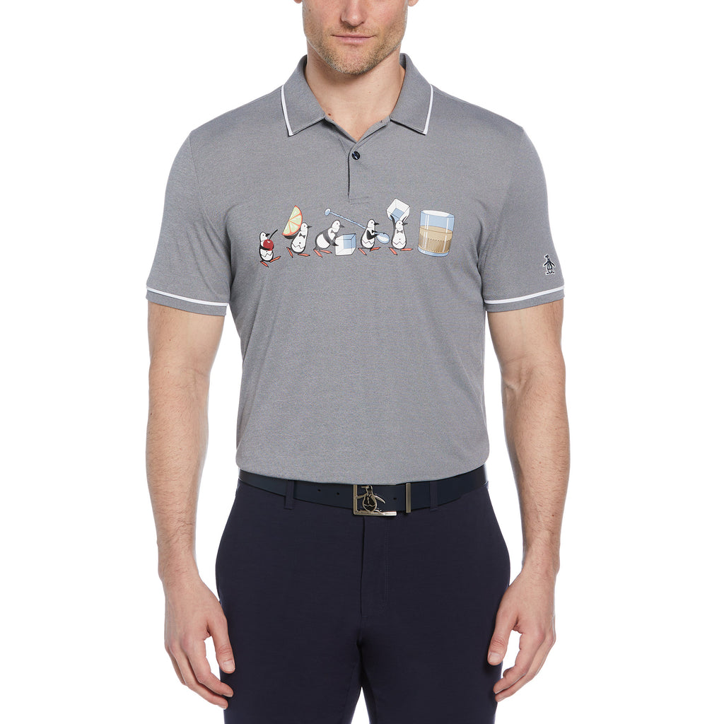 Barback Pete Printed Golf Polo Shirt Iris