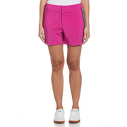 Women's Contrast Seam Golf Shorts In Fuchsia Red
