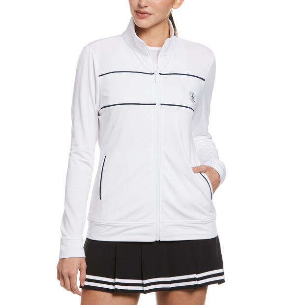 Womens Tennis Track Jacket In Bright White