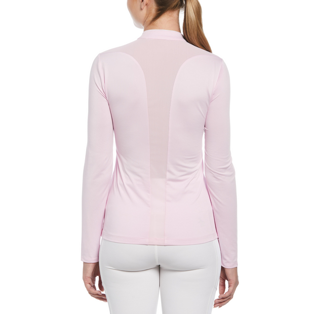 Women's 1/4 Zip Layering Long Sleeve Golf Shirt In Gelato Pink