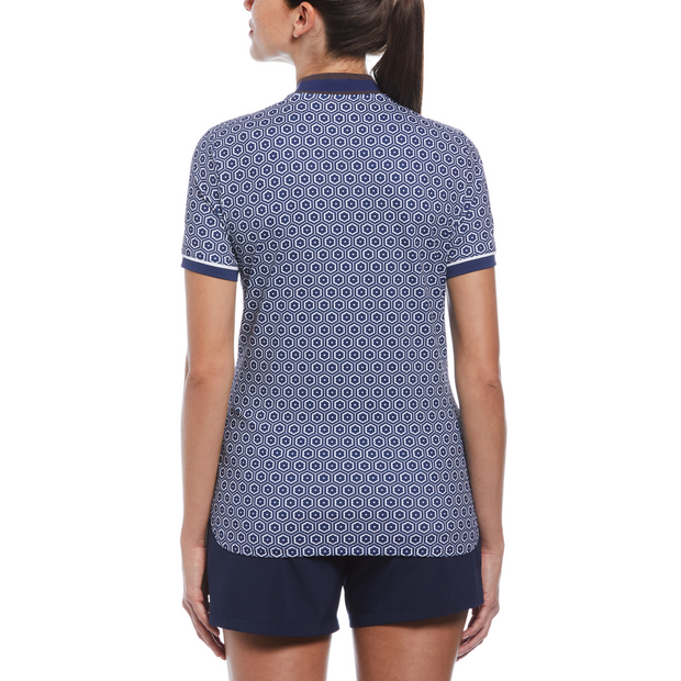 Women's Geo Blade Collar Golf T-Shirt In Astral Night