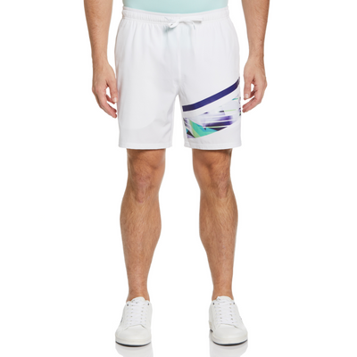 Performance Printed Tennis Shorts In Bright White