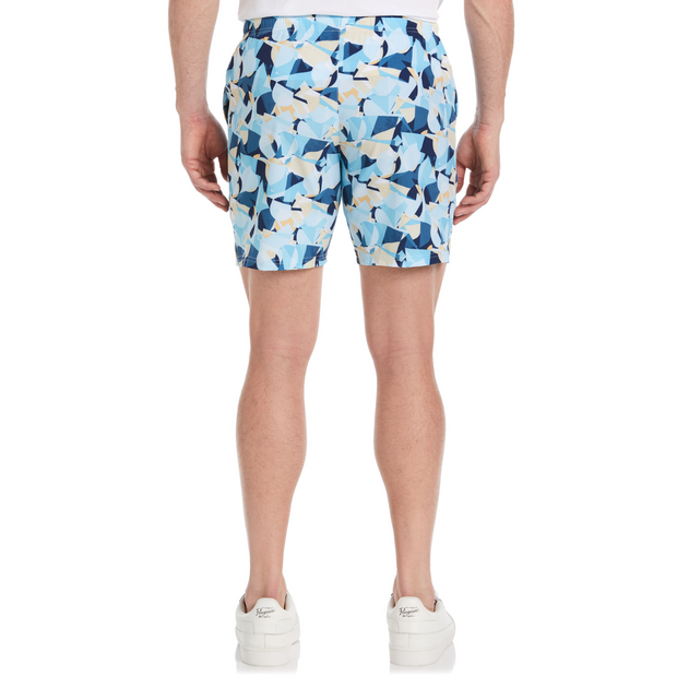 Performance Layered Print Tennis Shorts In Bright White