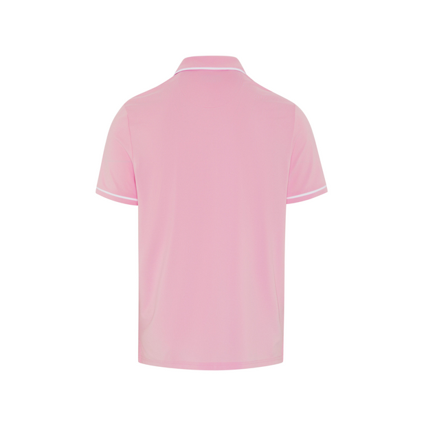 Oversized Pete Tipped Short Sleeve Golf Polo Shirt In Gelato Pink