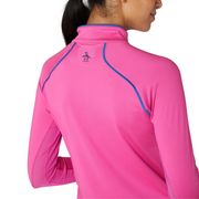 Women's Solid Long Sleeve Tennis Shirt With Sun Protection In Cheeky Pink