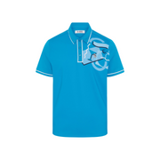 Short Sleeve 80's Engineered Earl Golf Polo Shirt In Blue Jewel