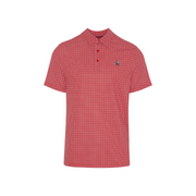 Original Geometric Print Short Sleeve Golf Polo Shirt In Poinsettia