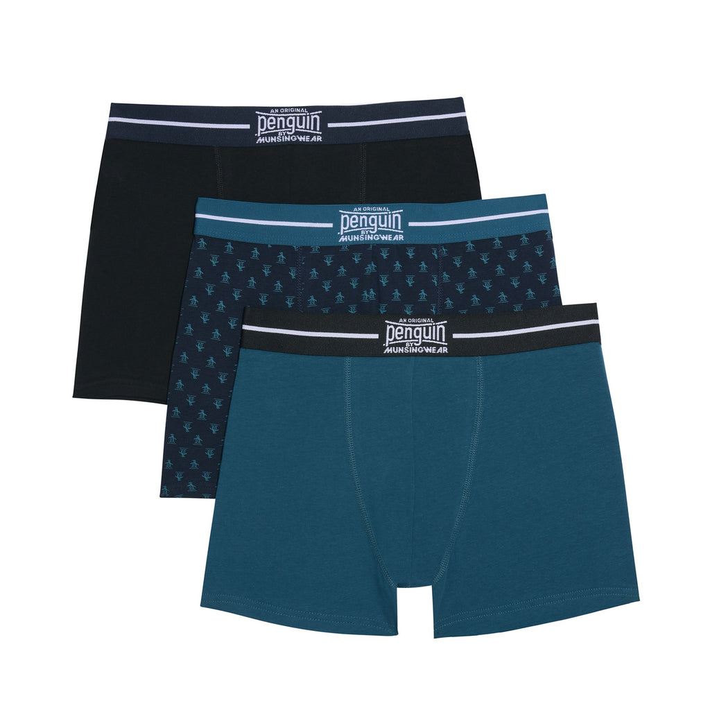 3 Pack Plain Print Underwear Blue Black