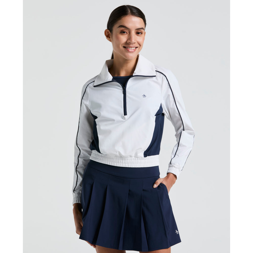Cropped 1 4 Zip Block Tennis Jacket Bright