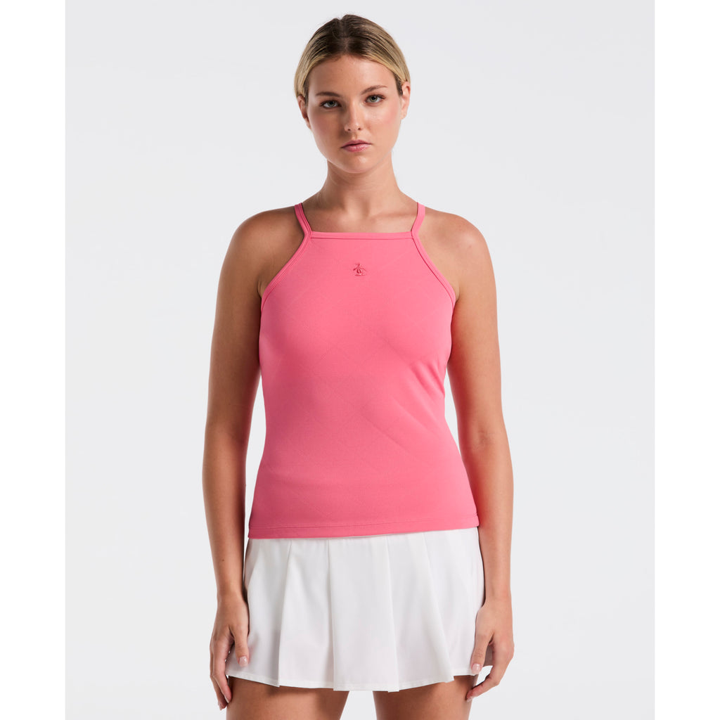 Jacquard Tennis Tank Top Camellia