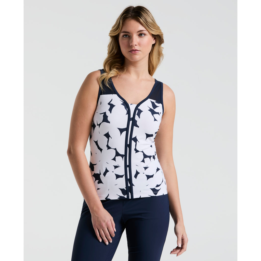Tennis Riviera Floral Print Tank Top Iris