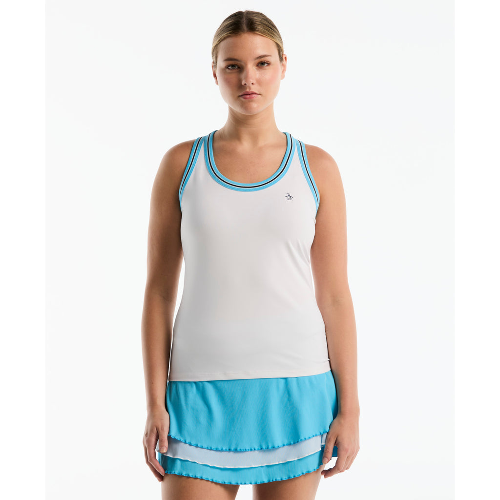 Contrast Rib Racerback Tennis Tank Top Bright