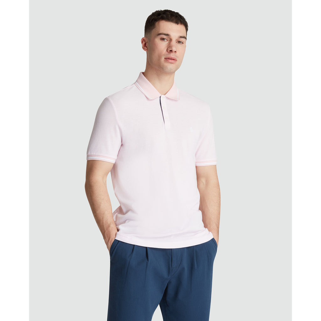 Birdseye Pique Tipped Polo Shirt Parfait