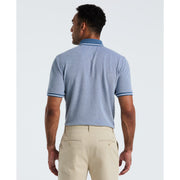 Birdseye Pique Tipped Polo Shirt (Copen Blue) Back