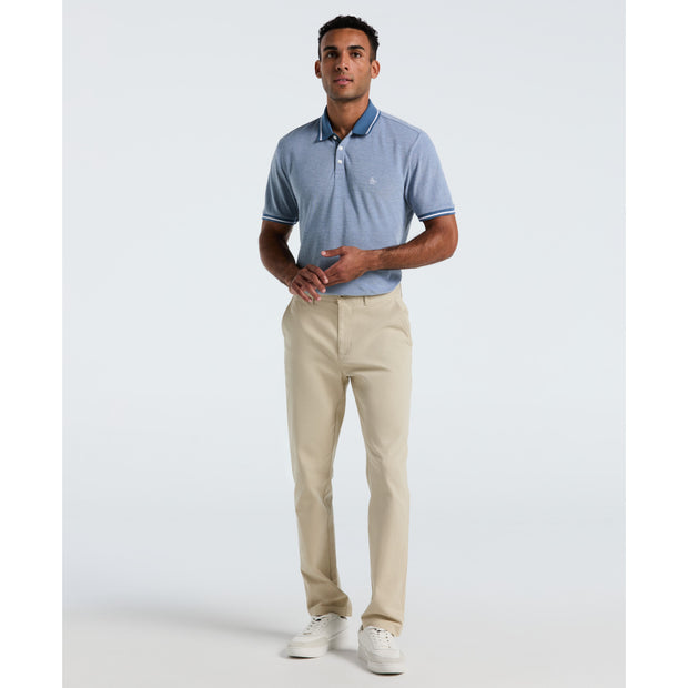 Birdseye Pique Tipped Polo Shirt (Copen Blue) Styled